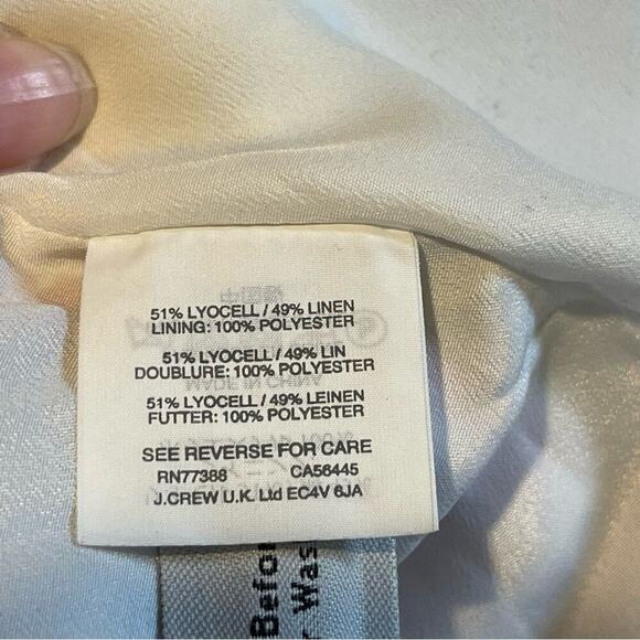 J.Crew A-line Dress Morning Flower Floral White Linen Summer Midi Dress Size 00 - Picture 13 of 14